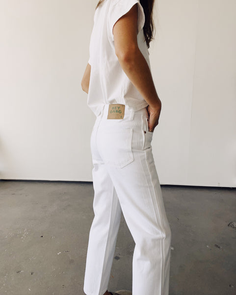 The Straight White Denim