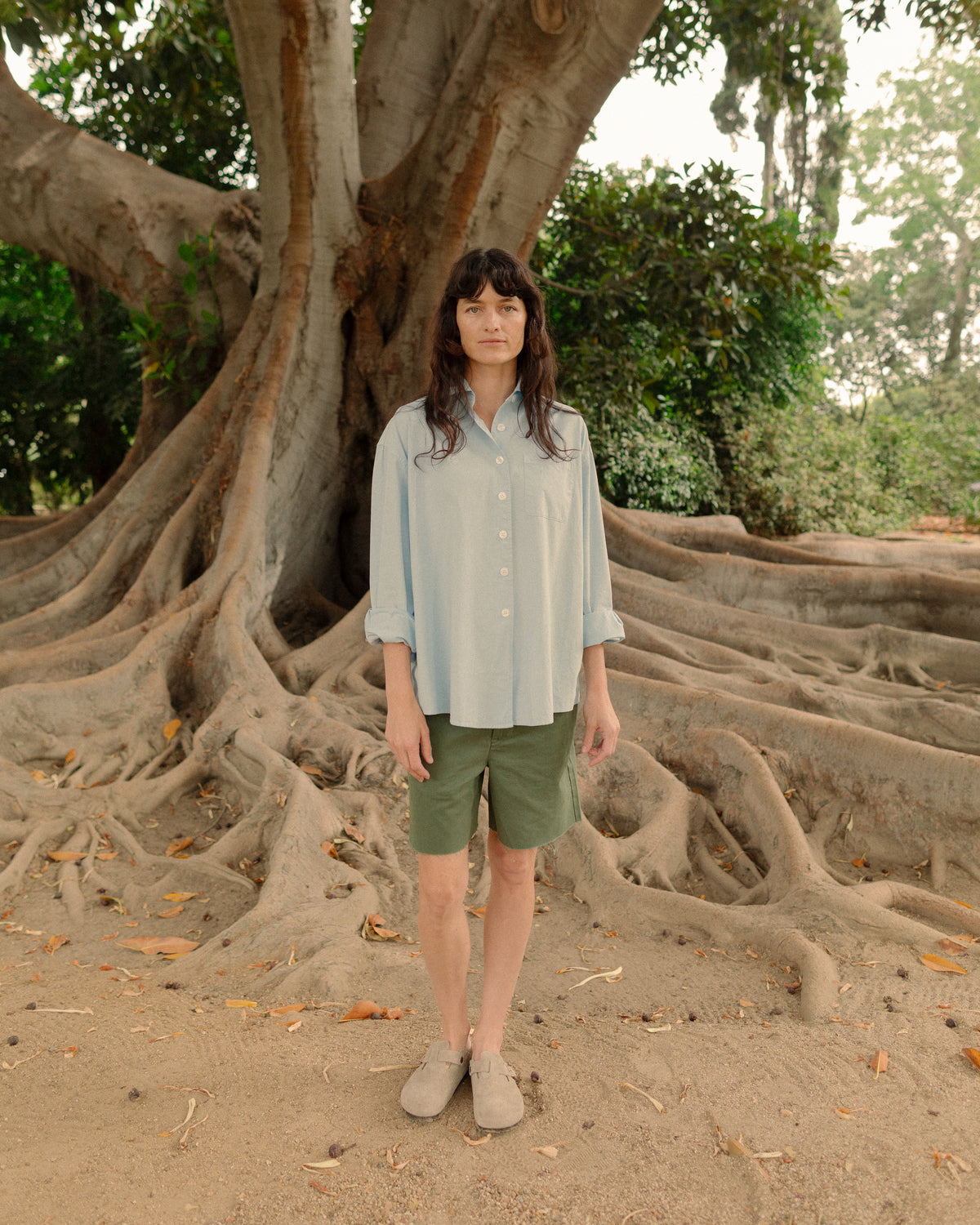 The Buckle Back Trouser Shorts Army