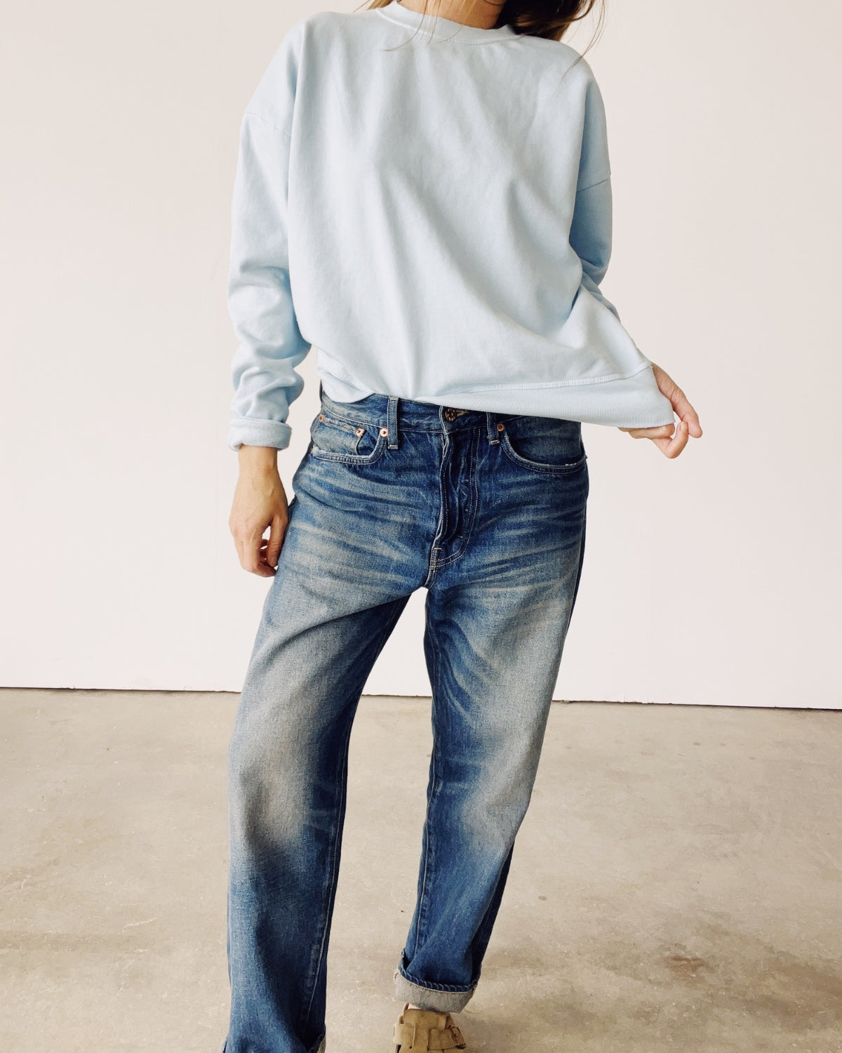 The Boxy Sweatshirt Light Blue