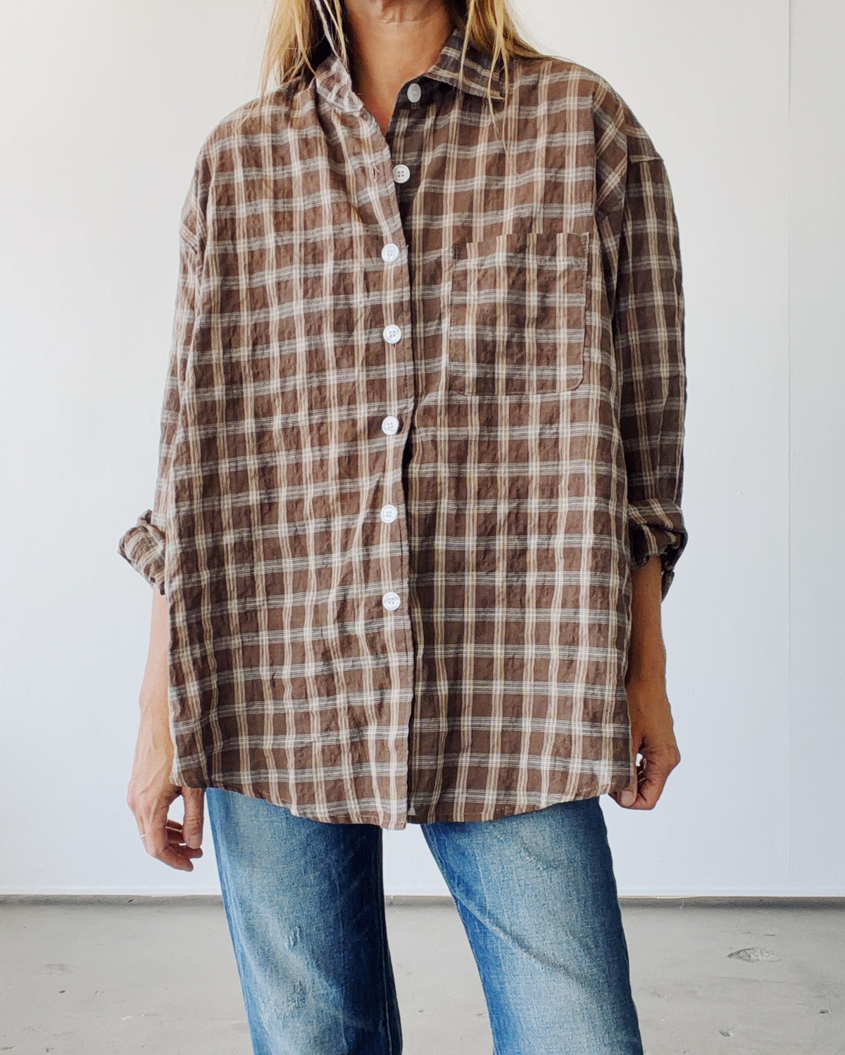 The Big Shirt Brown Check