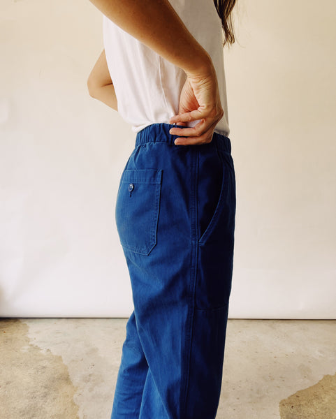 The Chore Pant French Blue Herringbone