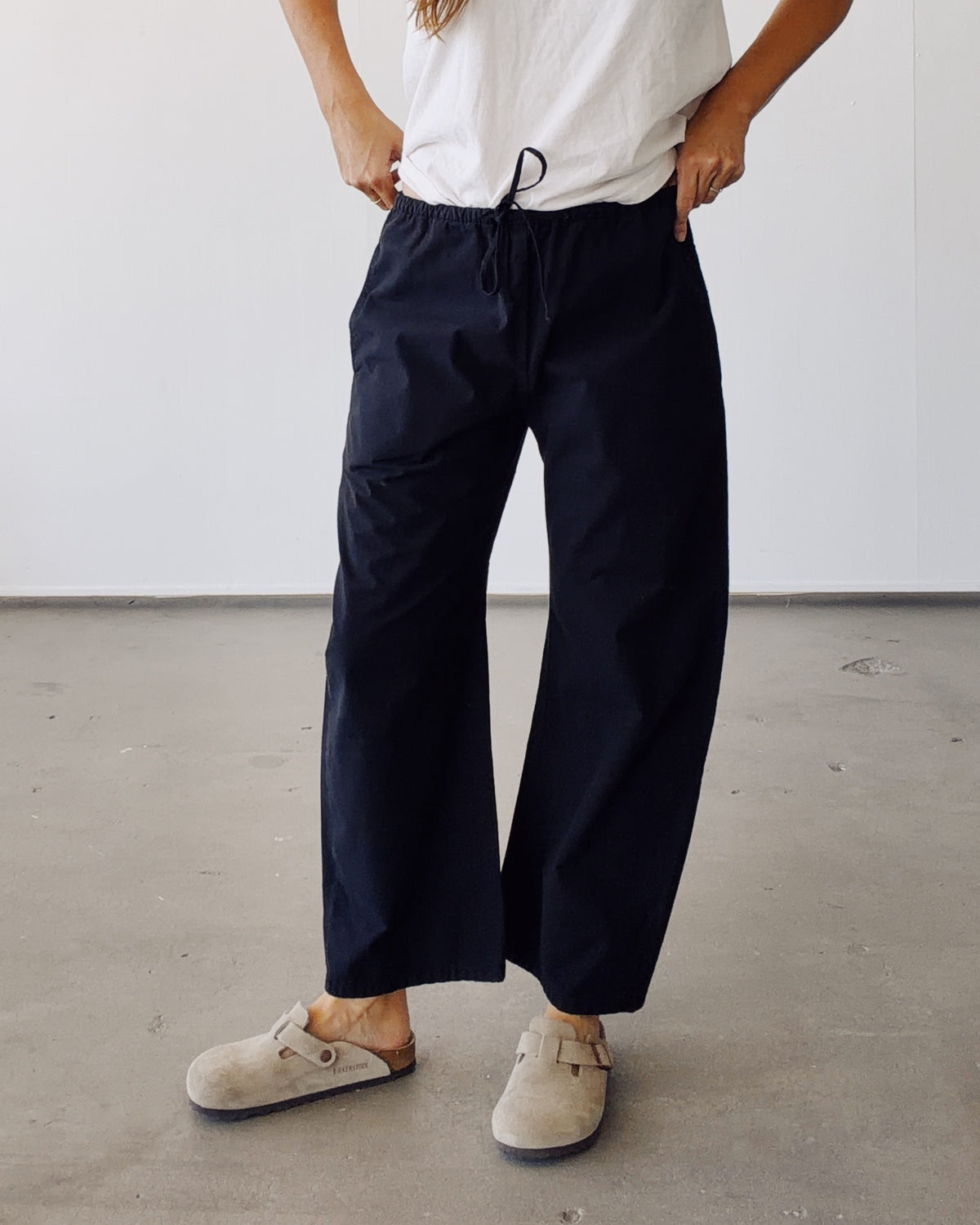 The Drawstring Pant Black Chambray