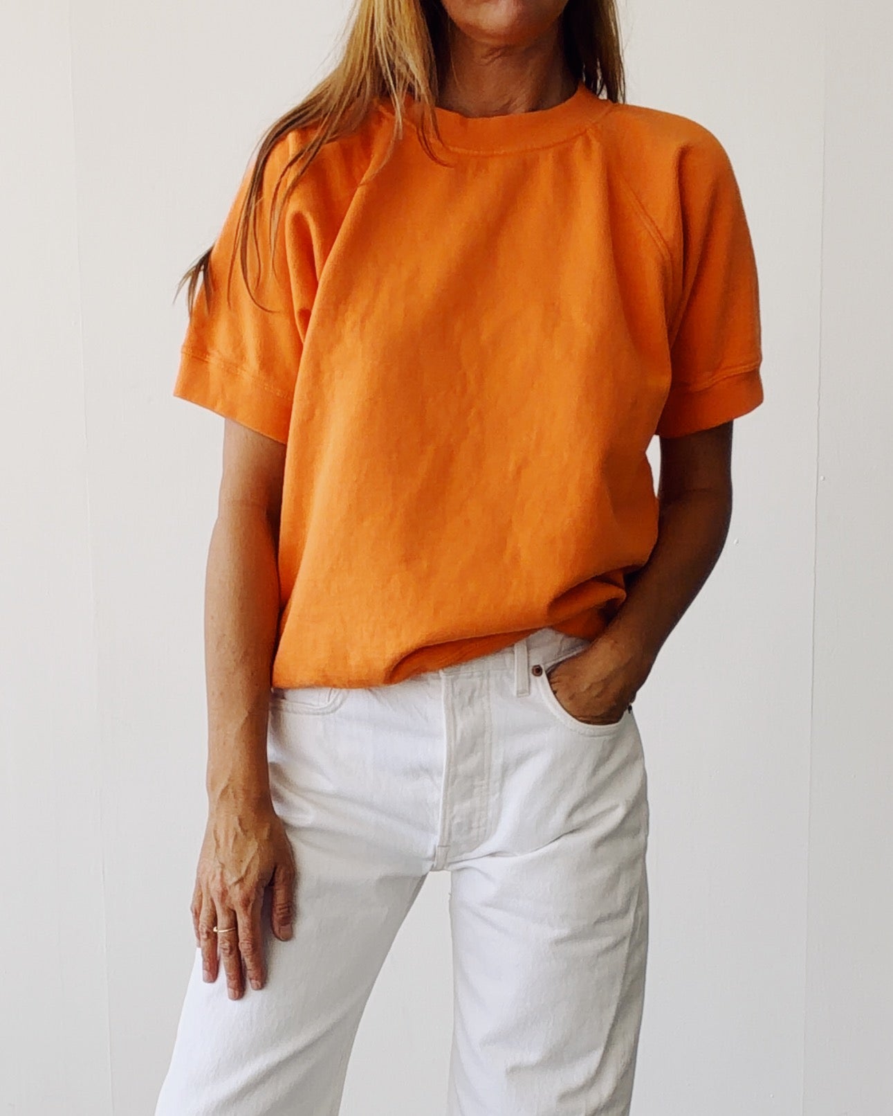 The Short Sleeve Sweatshirt Tangerine