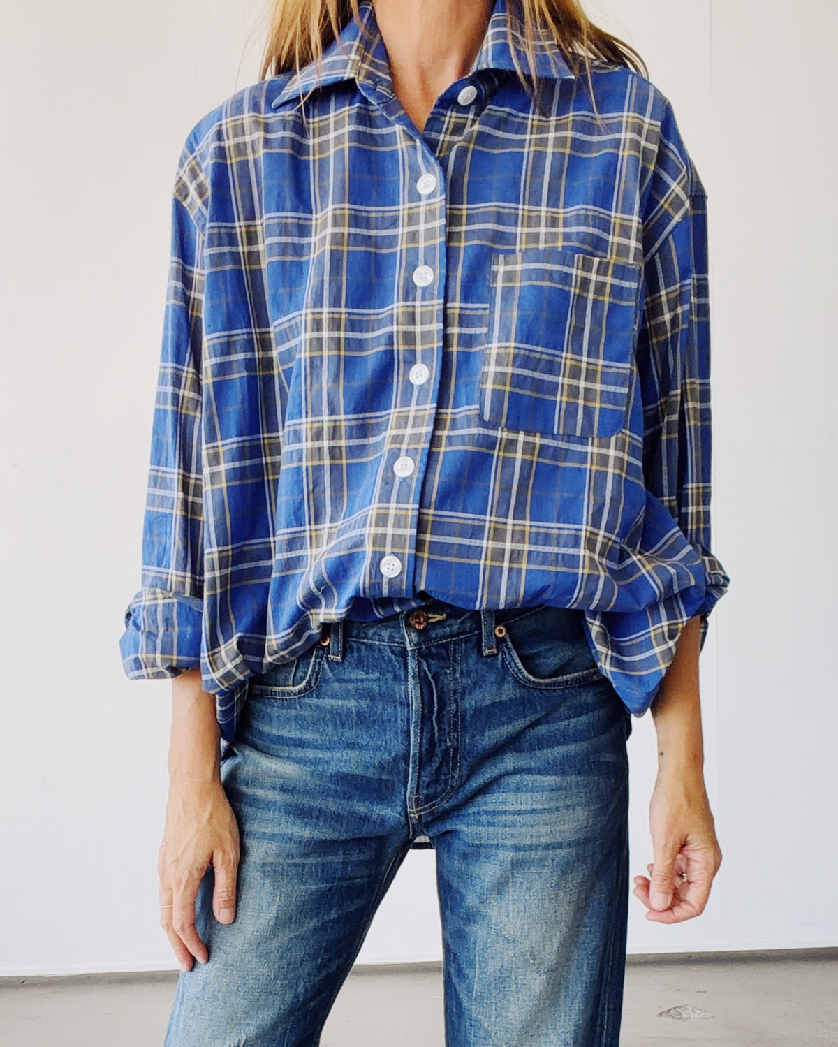 The Big Shirt Blue Plaid