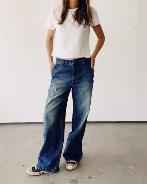 The Buckle Back Trouser Denim