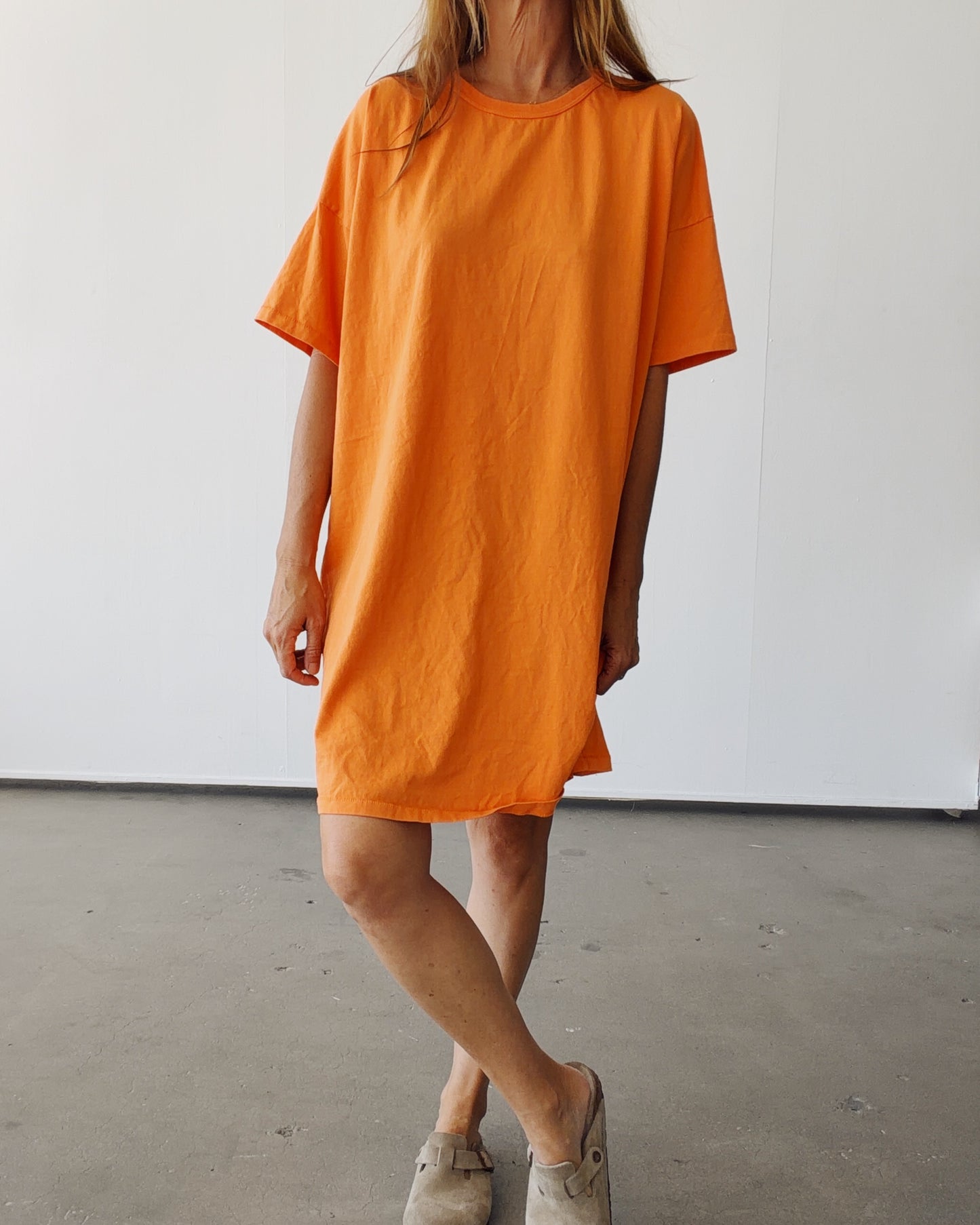 Oversized Tee Dress Tangerine