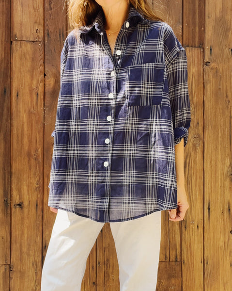 The Big Shirt Breezy Check Navy