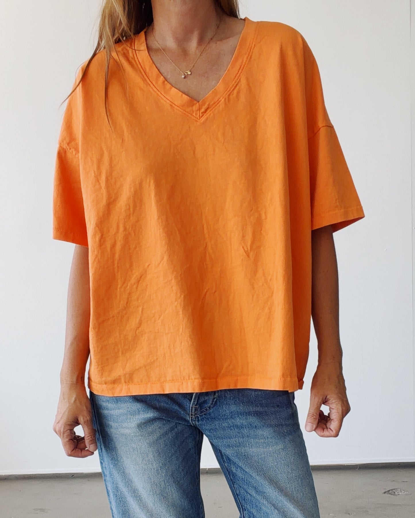 The Oversized V-Neck Tangerine