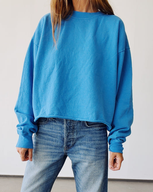 The Boxy Crop Sweatshirt Cerulean