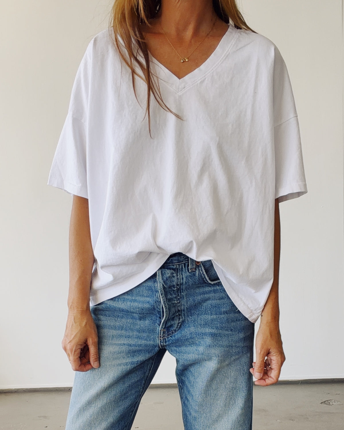The Oversized V-Neck White