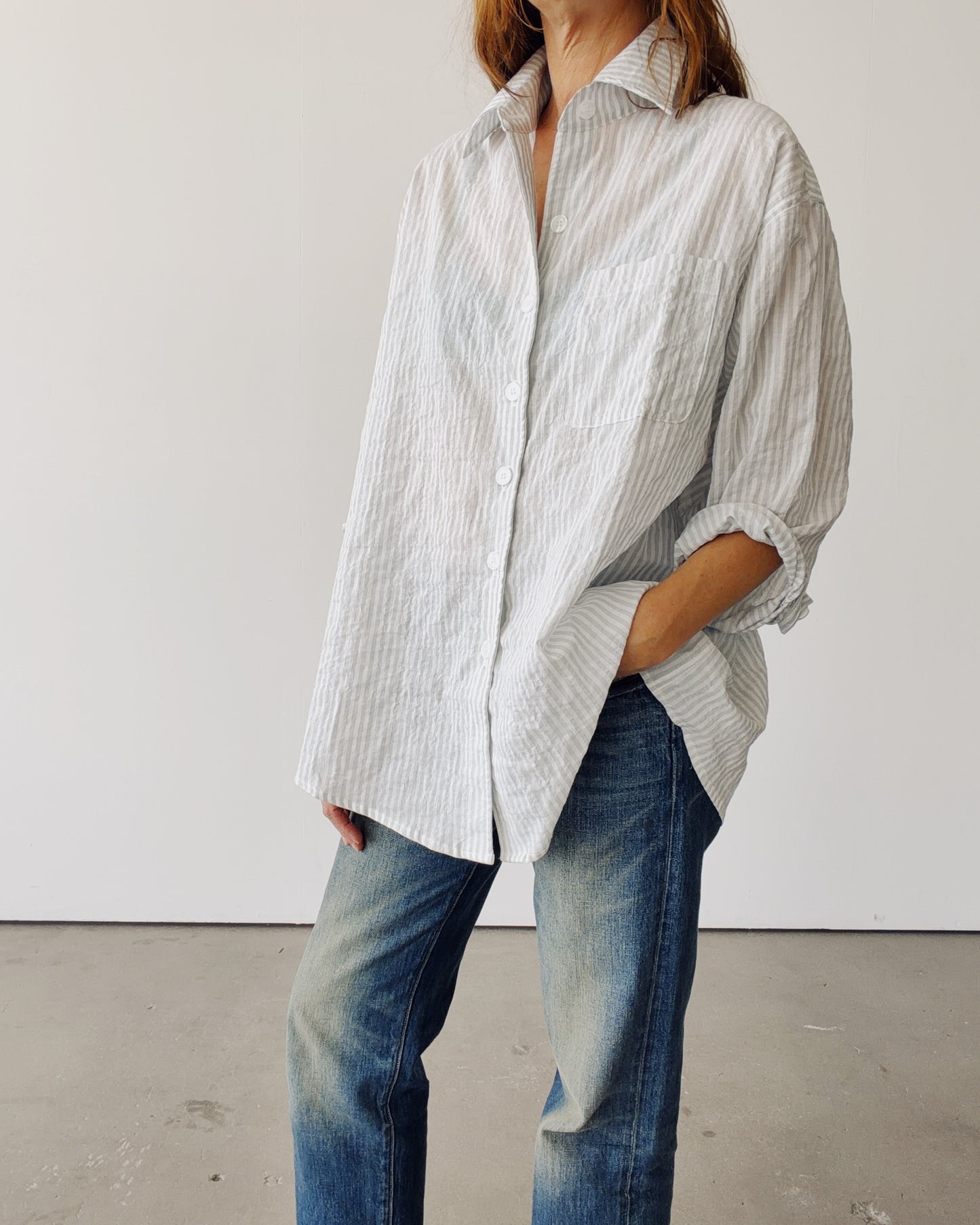 The Big Shirt Light Blue Stripe