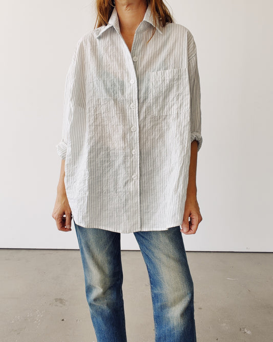 The Big Shirt Light Blue Stripe