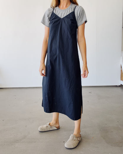 The Slip Dress Black Chambray