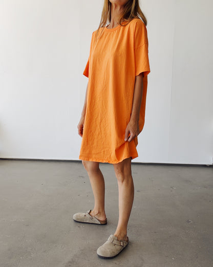 Oversized Tee Dress Tangerine