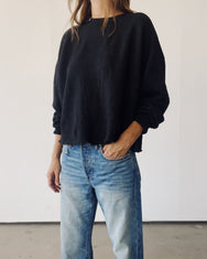The Boxy Crop Sweatshirt Black