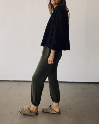 The Boxy Crop Sweatshirt Black