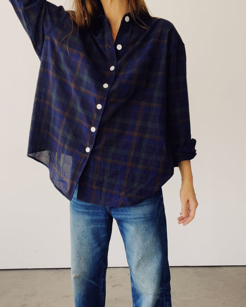 The Big Shirt Navy Plaid