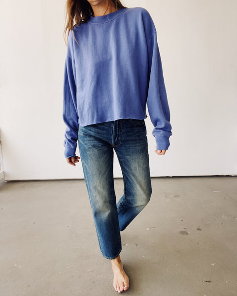 The Boxy Crop Sweatshirt Periwinkle