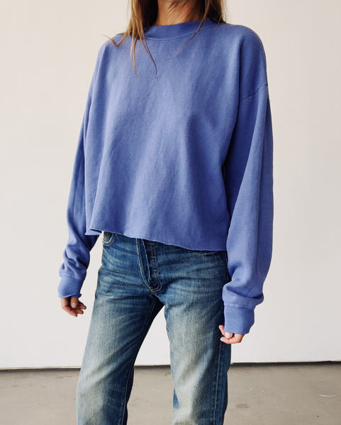 The Boxy Crop Sweatshirt Periwinkle