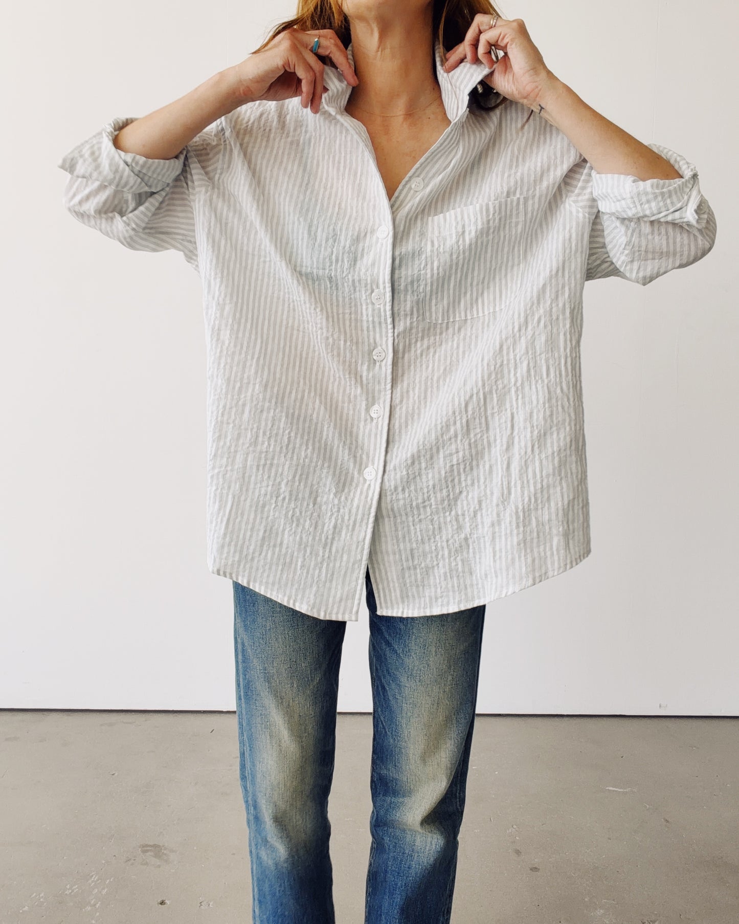 The Big Shirt Light Blue Stripe