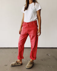 The Officer Pant Faded Red